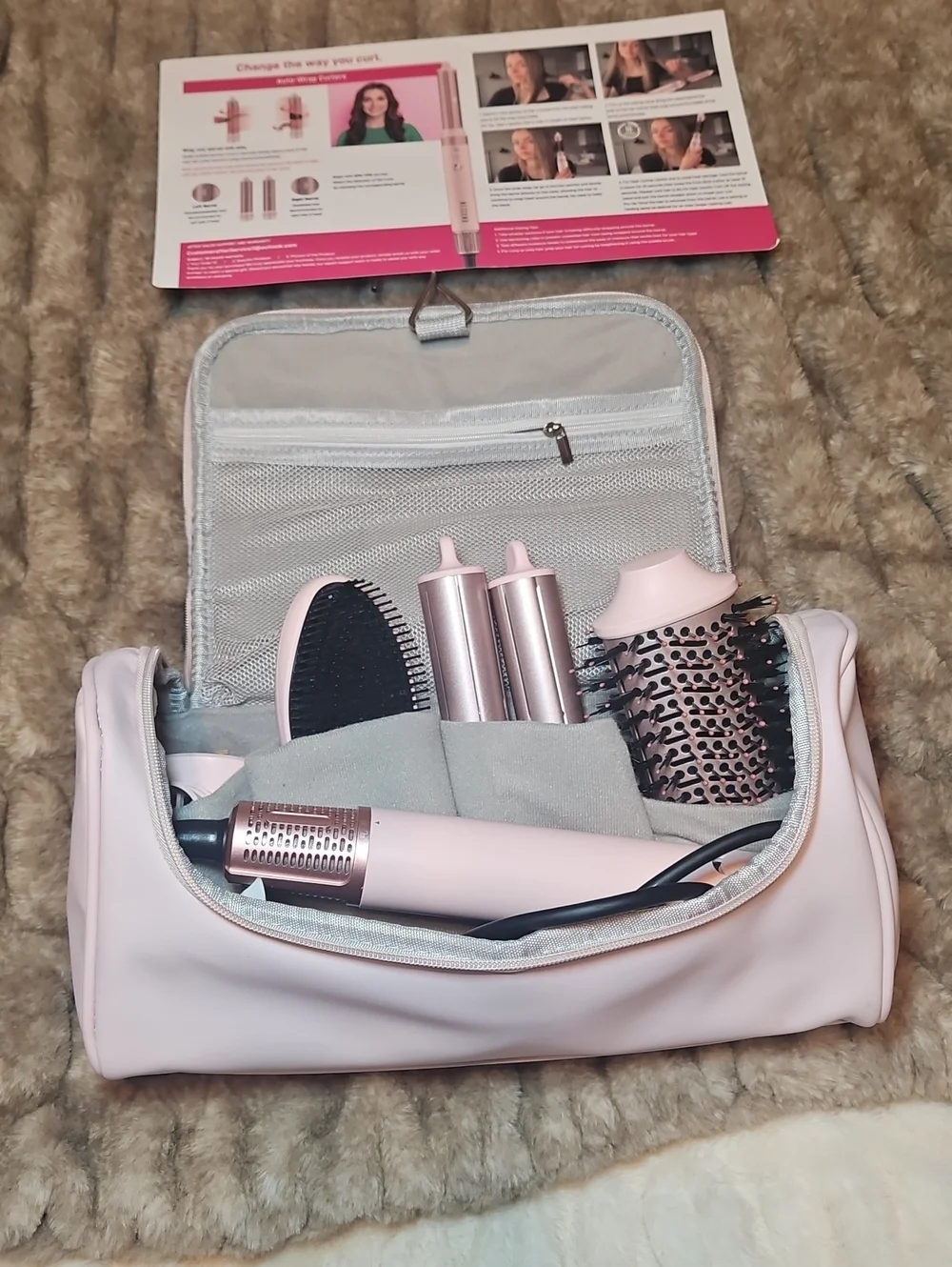 Pink 4-in-1 Ionic Hot Air Brush Set with Carry Case